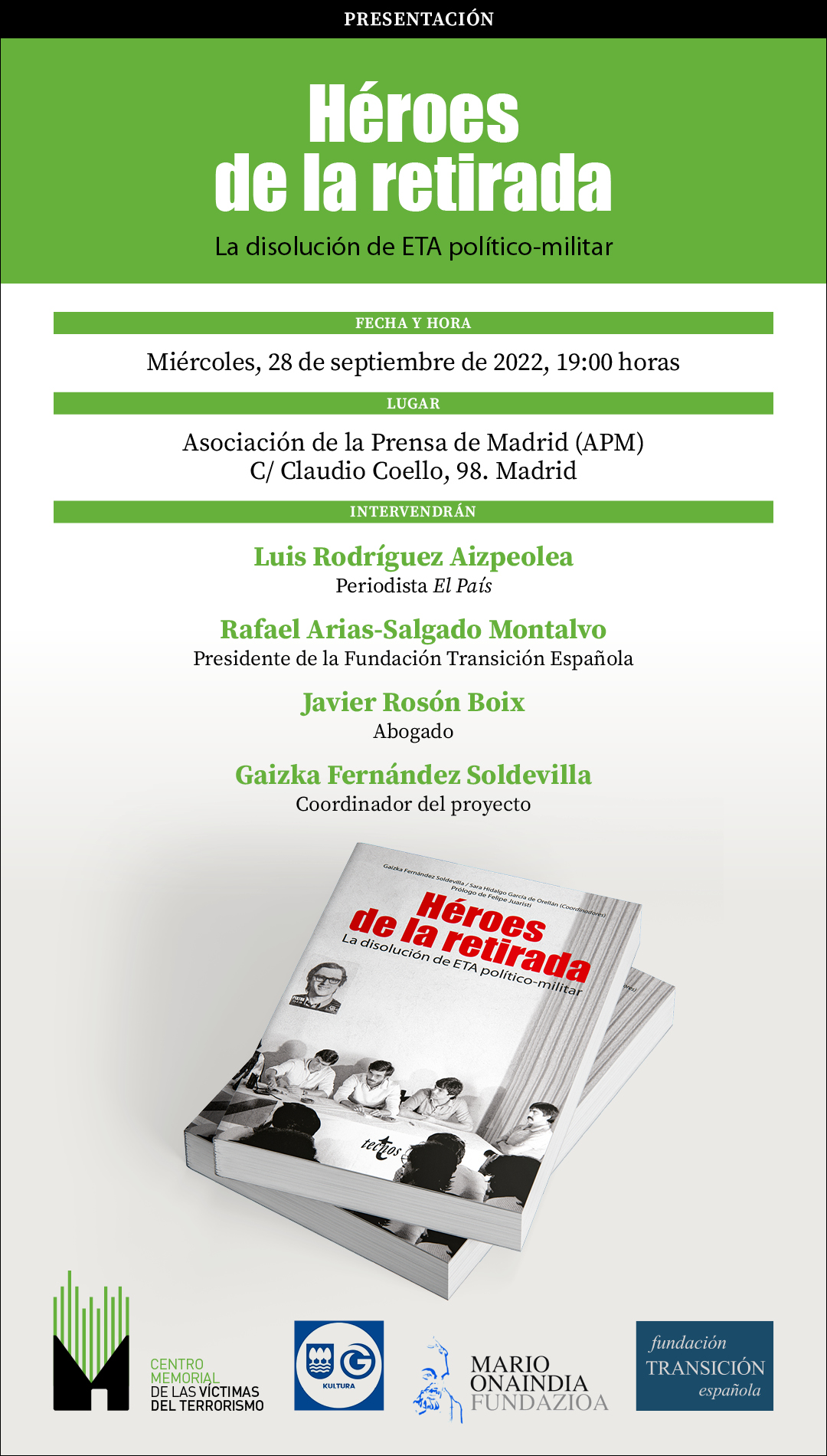 28 De Septiembre: Presentación En Madrid De “Héroes De La Retirada”