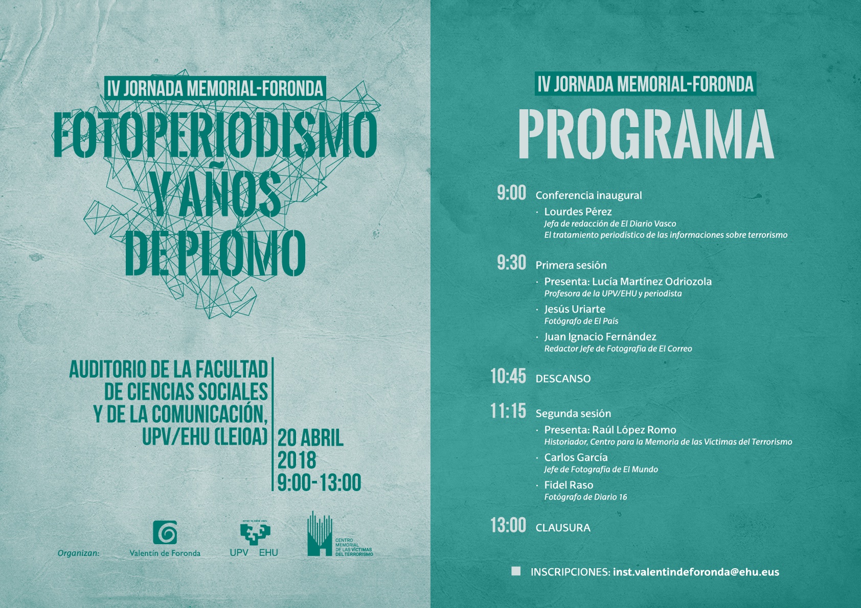 IV Jornada Memorial-Foronda. Fotoperiodismo Y Años De Plomo.