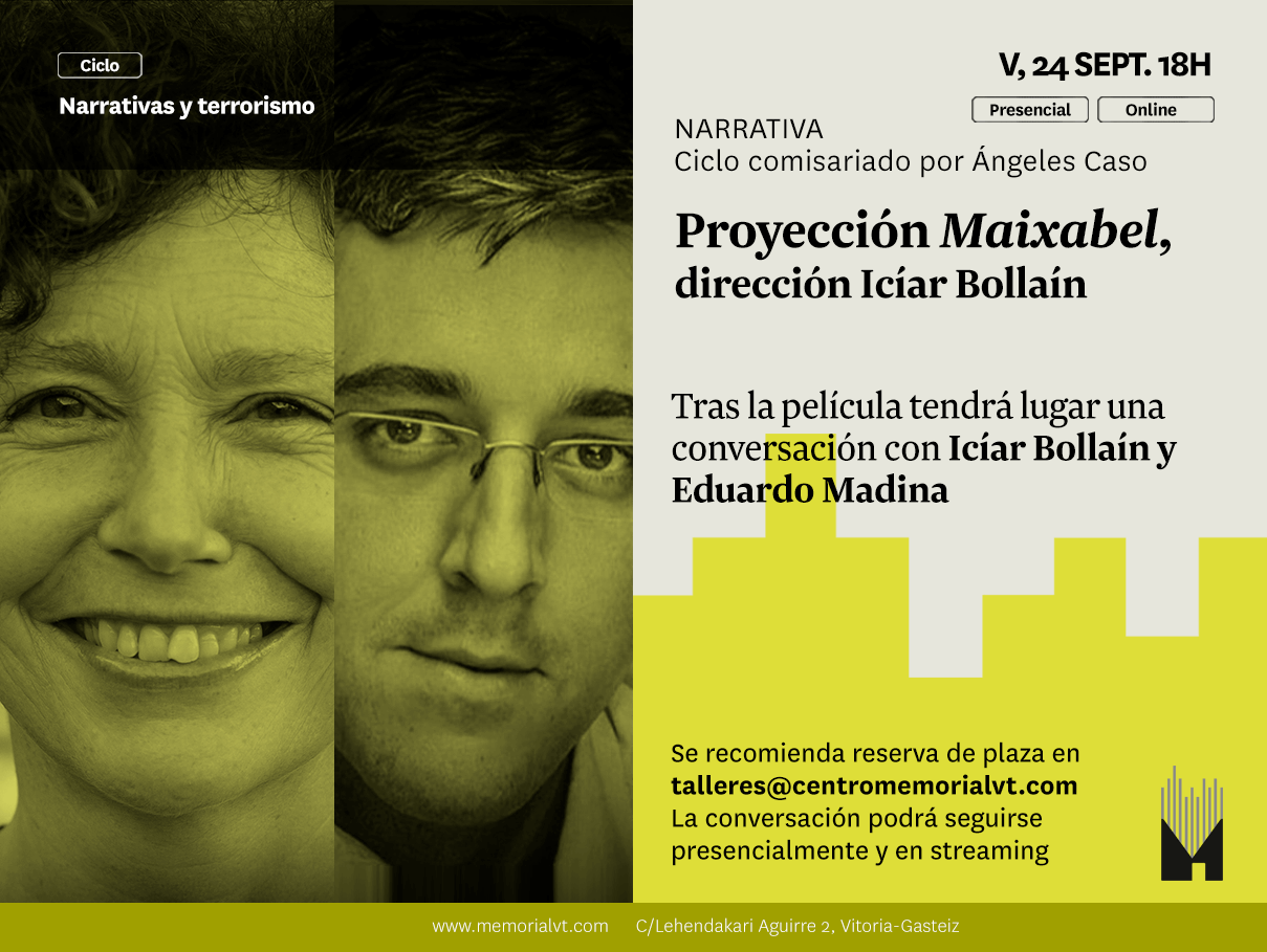 Viernes 24-S: Iciar Bollaín Y Eduardo Madina Conversan En El Memorial Tras La Proyección De “Maixabel”